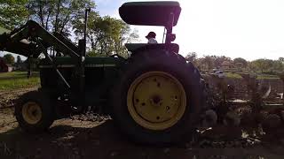 14 year old plowing with john deere 2840