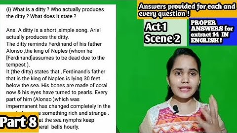 The Tempest : Act 1 Scene 2 , workbook Answers - part 8 (Extract 14)