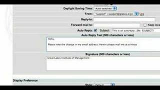 Enabling Auto Reply in Glakes webmail