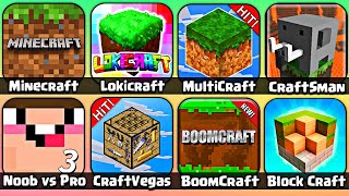 Minecraft, Lokicraft, Craftsman, CraftVegas, Craftsman, Block Craft 3D, Noob vs Pro 3, Boomcraft 3D