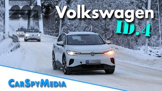 New 2021 Volkswagen ID.4 winter testing at the arctic circle in Scandinavia