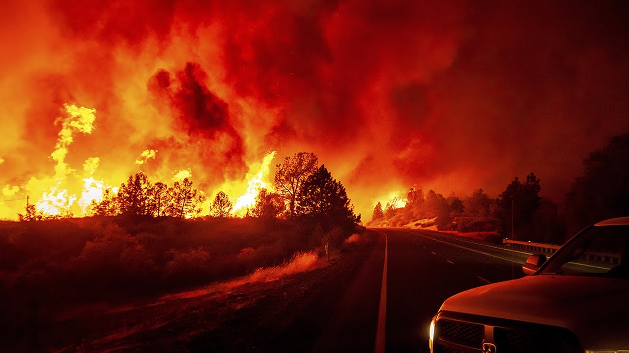 ⁣Park Fire burning in Northern California 7th largest wildfire in state's history, CAL FIRE says