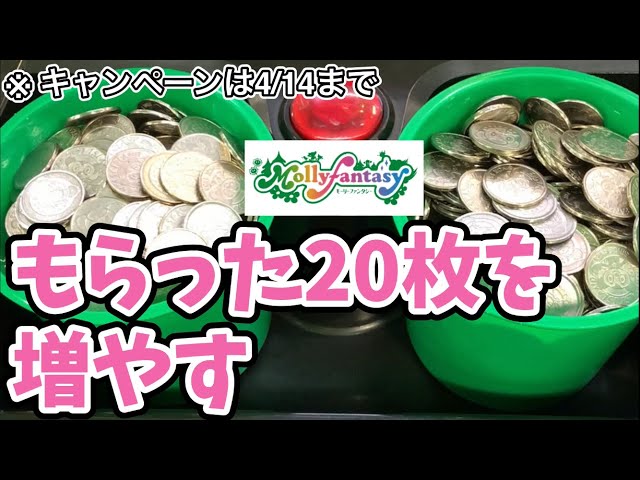 メダル20枚以上 メダルゲーム】モーリーファンタジーでメダル20枚からどこまで