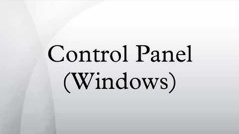 Control Panel (Windows)