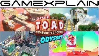 All 4 Super Mario Odyssey Kingdoms in Captain Toad: Treasure Tracker Gameplay (Nintendo Switch)