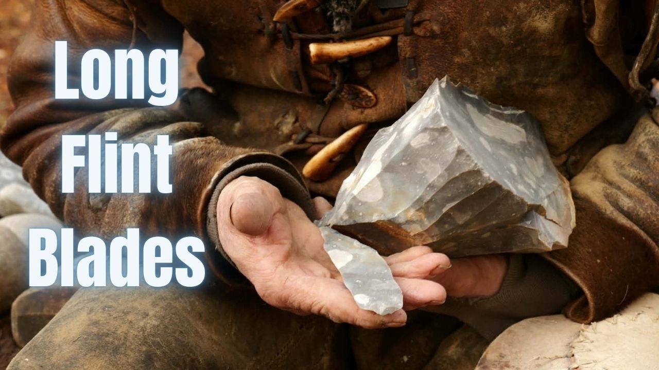 Изготовление крупного сердечника для лезвия | Древние методы обработки камня