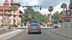 Driving Downtown - St Augustine Florida USA 