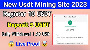 New Usdt mining App | Usd Mining Site 2023 | Without Investment | Usdt Earning Website | usd mining