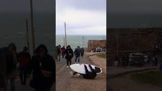 waxing my surfboard at Nazare *GONE WRONG