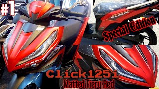 Latest Honda Click 125i 2024 in Special Edition Matted Fiery Red #click125i #click125 #click125v4