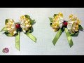 Бантики Одуванчики. Канзаши МК/Bows Dandelions.DIY Kanzashi