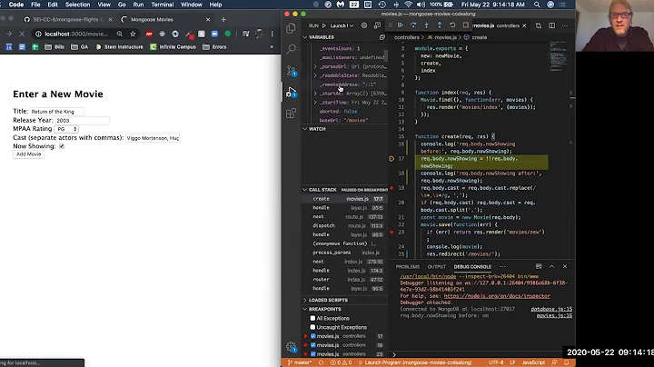 VS Code Debugger, Mongoose Validation, and Mongoose Default Values