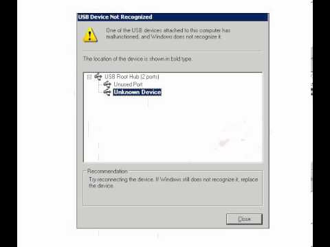Windows Vista Usb Device Not Recognized Keeps Popping Up
