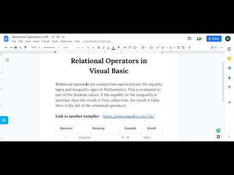 Relational Operators in