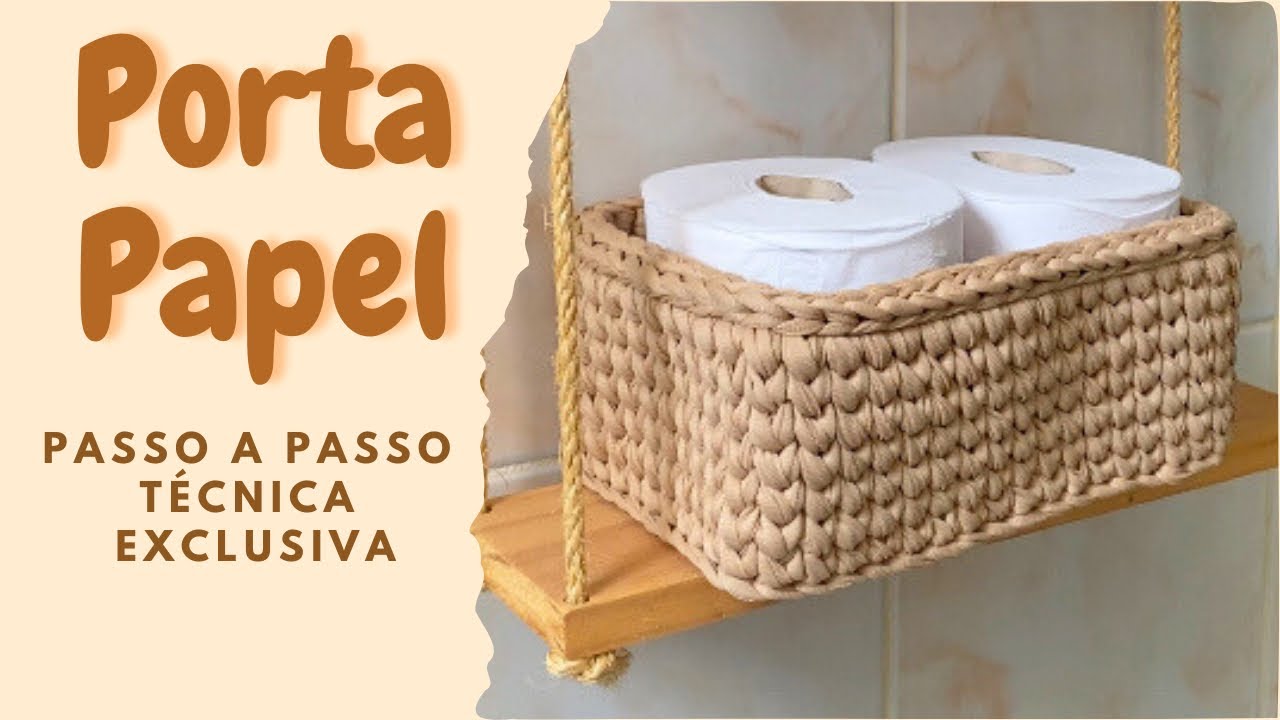 Porta Papel Higiênico de Crochê Fácil Passo a Passo com Fio de Malha