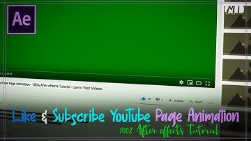Like & Subscribe YouTube Page Animation - 100% After effects Tutorial - Use in YouTube Your Videos