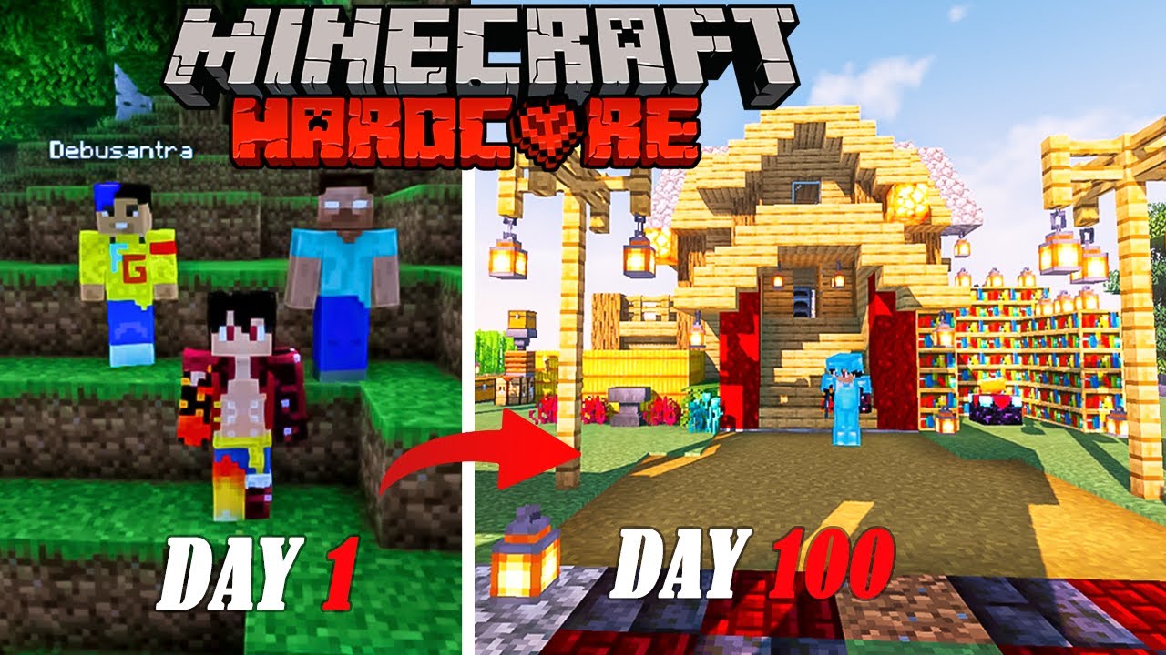 We Survived 100 Days in Amplified World in Minecraft Hardcore - YouTube