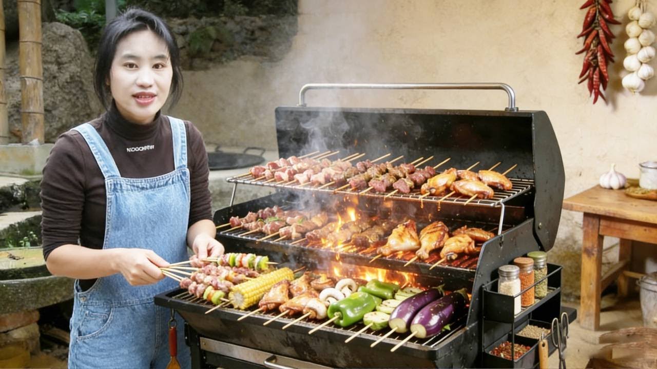 💡天才女孩改造废旧水箱制作多功能烧烤炉，7天时间无图纸纯手工改造，颜值性能双满分！Genius girl makes multifunctional barbecue stove！#林果儿 #diy