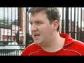 Liverpool fan impersonating Gerrard, Carragher, Owen and Rafa