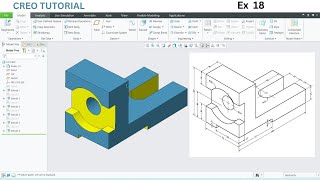 CREO 3D Modeling Tutorial for beginners: Ex 18