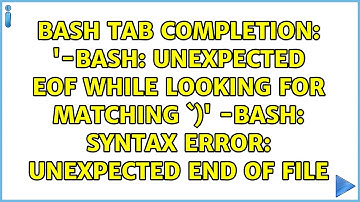 Bash Tab Completion: 