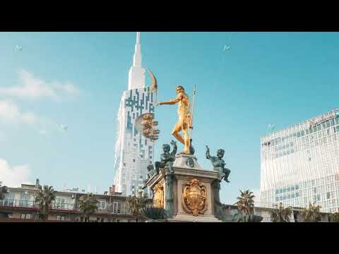 Batumi, Adjara, Georgia. Hyperlapse Urban Street Timelapse Walklapse. 4k Timelapse. Neptune Fountain — free youtube stock footage