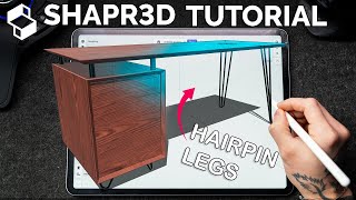 Desk with HAIRPIN LEGS In Shapr3D - CAD Design For Woodworkers