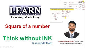 Square from 1 to 130 in just 2 sec | Think without ink | Abdul Mishan | Learn for Excellence