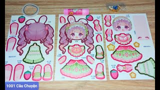 Sticker giấy có khớp cute/Hướng dẫn làm nhanh búp bê giấy có khớp chi tiết với đinh vàng,hồ sáp thơm