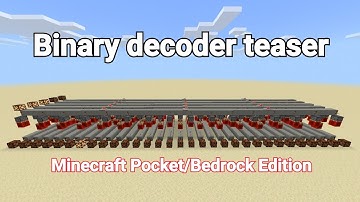 Binary decoder teaser //MCPE, Minecraft Bedrock