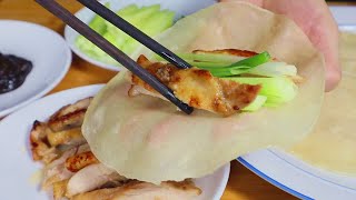不用锅快速做卷饼\/春饼和香煎鸡腿肉 No Pan 1 Min Quick Flatbread \/ Wrapper, few ingredients \/ Fried chicken  recipe ▏