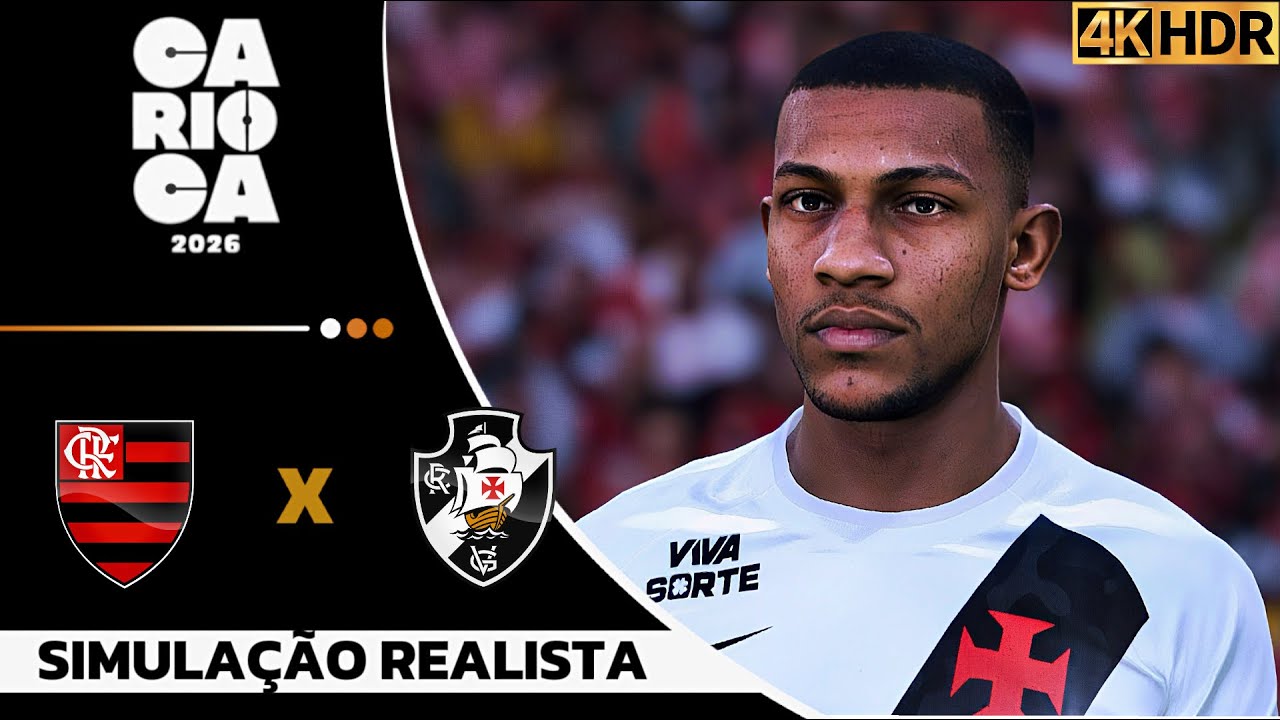 Flamengo vs Vasco da Gama  | Cariocão 2026 | Rayan vs Arrascaeta | Simulação 4K60FPS Realista.