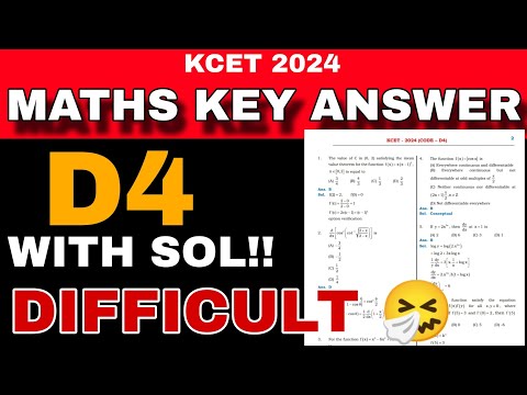 KCET 2024 MATHS KEY ANSWERS