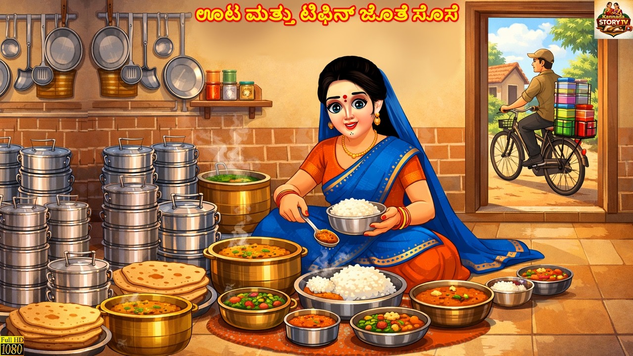 Uṭa mattu ṭiphin jote sose | Kannada Stories | Kannada Moral Story | Kannada Cartoon | Kahani |Story