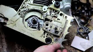 Stihl MS290 Chainsaw Part 11: chain oiling system explanation and repair.