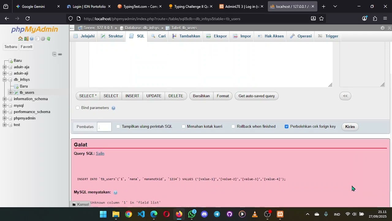 Simple App Using AdminLTE | PHP and MySQL | part 2: Login Page (authentication)