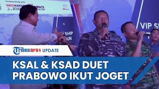 Momen Prabowo Subianto Asyik Joget saat KSAL dan KSAD Nyanyi Lagu Koplo, Goyangannya Curi Perhatian