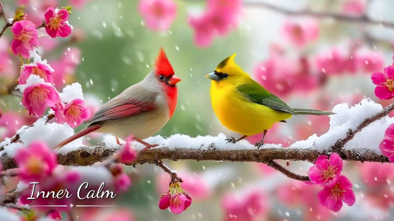 Relaxing Piano and Winter Birds ❄️ | Better Sleep and Anxiety Relief with Calming Melodies 🎹