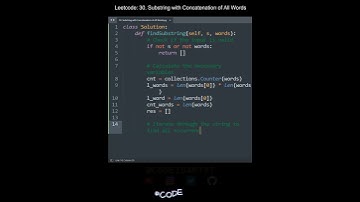 Leetcode 30. Substring with Concatenation of All Words in Python | Python Leetcode | Python Tutorial