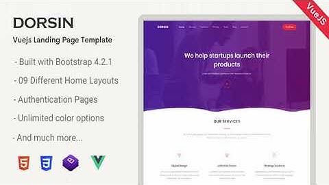 Dorsin - VueJs Landing Page Template | Themeforest Website Templates and Themes