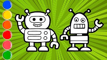 Vẽ robot đơn giản nhất  | Cách vẽ robot dễ thương | Các bước vẽ và tô màu robot biến hình cực ngầu