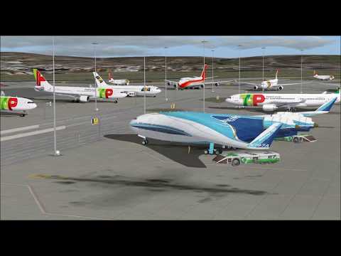 BOEING B 797 SUPER LINER PROJECT X 48 TAKE OFF FROM LISBOA INTL AIRPORT FS9 HD