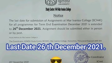 IGNOU Assignment Submission Date Extended For Dec 2021 TEE