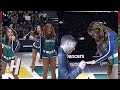 A Utah Jazz Dancer had a Special Surprise During Their Routine!