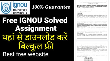 IGNOU free solved assignments, best website for downloading #IGNOU assignments