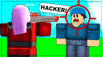 I Pretend To Use HACKS In Arsenal.. (ROBLOX)