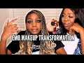 Emo makeup transformation my mom does my emo makeup