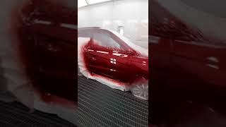 دهان سيارة لون احمر داخل الفرن دم غزال رائع car painting #shorts الفيديو لطريقة الرش في الوصف