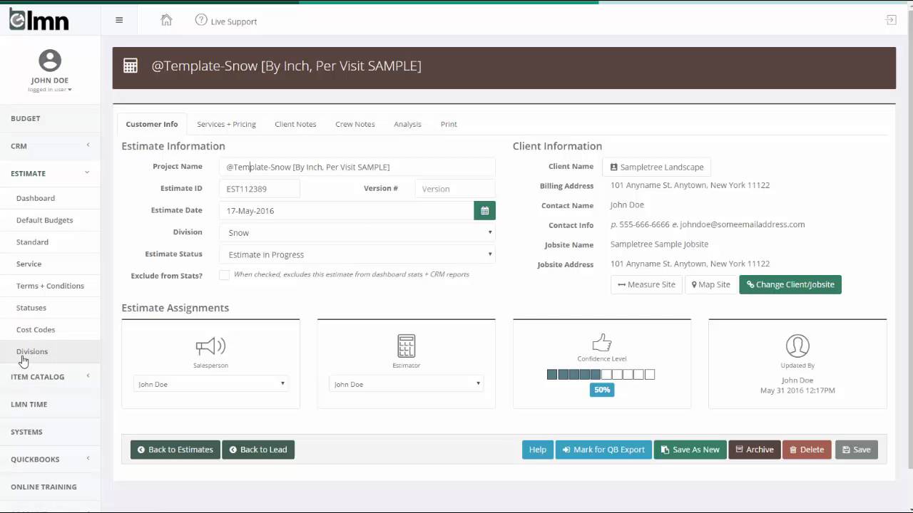 build snow estimates in 90 less time with templates estimates templates