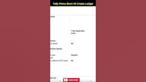Tally Prime Short #5 Create Ledger | Accounting Hub